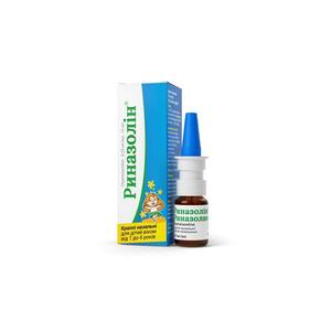 Риназолін краплі 0,025% по 10 мл у скляному флаконі 1 шт.