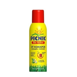 Аэрозоль PICNIC Bio Active от комаров и клещей 125мл