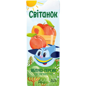 Сок Свитанок Яблоко-персик ТП 0,2л
