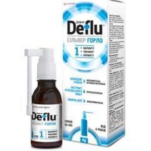 Дефлю Сильвер для горла лосьон-спрей 30мл