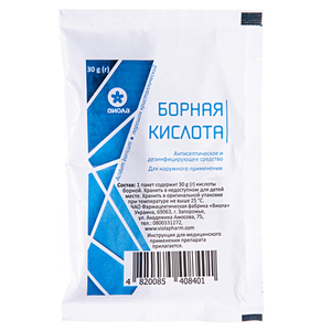 Борная кислота порошок по 30 г в пакете - Виола