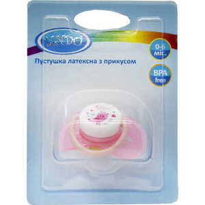 Пустышка Lindo латекс.с прикусом 0-6мес.