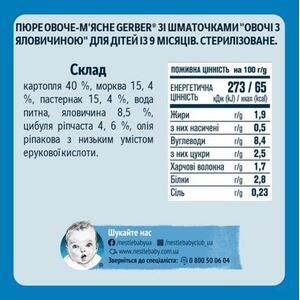 Пюре Gerber Рагу с говядиной 190г