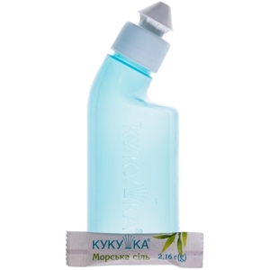 Набір для промив. носа Кукушка д/дітей фл. 120мл + Сіль морська пак. 2,16г №40