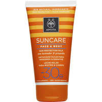 Молочко Apivita SUNCARE для обличчя, тіла сонцезахисне SPF30 з кермеком та прополісом 150мл