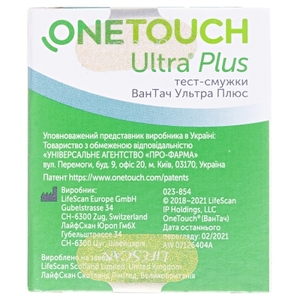 Тест-полоски One Touch Ultra Plus №50