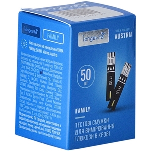 Тест-смужки LONGEVITA Family для глюкометрів №50