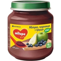 Пюре Milupa фруктовое Яблоко,Черника и Груша от 6 мес.