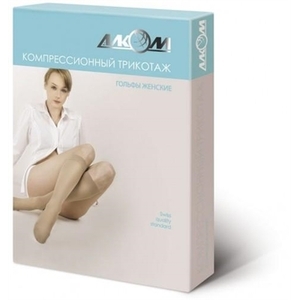 Гольфы Алком 5011 женские 1 компр. с закр. носком (беж.) р.2