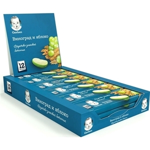 Батончик Gerber фруктово-злаковый виноград, яблоко 25г