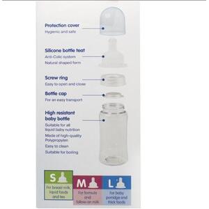 Бутылочка Baby-nova 45001-1 пласт.ПП шир.горл.Декор сиреневая 150мл