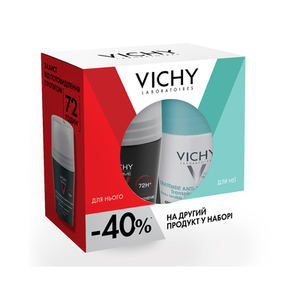 Промонабор Vichy дезодорантов мужской + женский 48 часов 2025