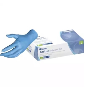 Рукавички Safe-Touch Advanced Slim оглядові нітрил текстурні нестерильні без пудри р.L блакитні