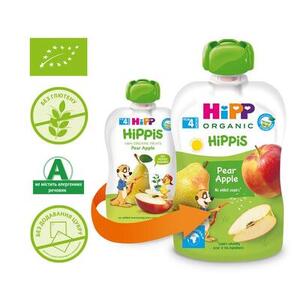 Пюре HiPP 8572 Груша-яблоко 100г (пауч)