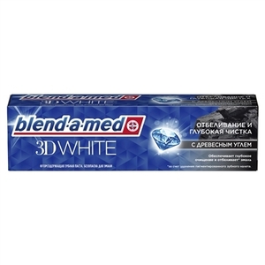 Зубна паста BLEND A MED 3D White Відбіл. і глибока чистка з Деревним вугіллям 100мл