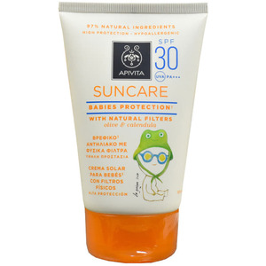 Крем Apivita SUNCARE Сонцезахисний для немовлят з натуральними фільтрами SPF30 з оливою та календулою 100 мл