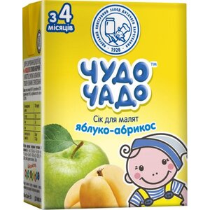 Сік Чудо-чадо яблучно-абрикосовий з мякотю і цукром 200 мл