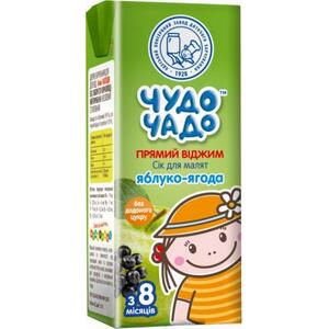Сок Чудо-чадо из яблок и черной рябины неосветленный Яблоко-ягода 200мл