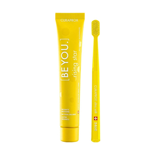 Зубная паста Curaprox отбеливающая Грейпфрукт и Бергамот 90мл+Ультра-мягкая зубная щетка
