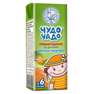 Сок Чудо-чадо яблочно-морковный неосветленный 200 мл