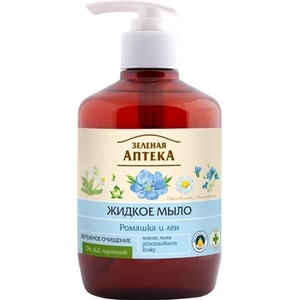 ДУБЛЬ Мыло жидкое Зеленое аптека Ромашка и лен 460мл