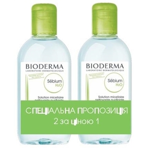 Набор Bioderma Себиом Н2О мицелярный лосьон 2*250 мл