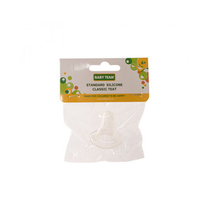 Соска Baby Team 2201 силиконовая классическая с Х-обр. отверстием для каш 1 шт. 6+