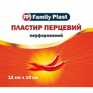 Family Plast ПЛАСТИР ПЕРЦЕВИЙ 12см*10см перфорований №1