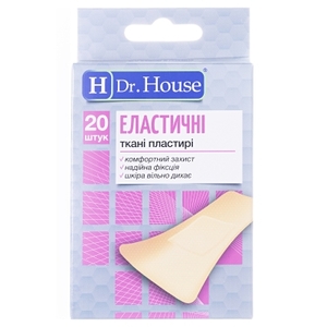 Лейкопластырь H.Dr.House Elastik 7,2смх2,3см бакт. ткан.