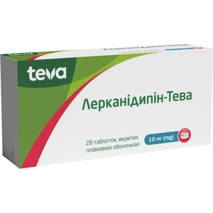 Лерканидипин-Тева таблетки по 10 мг 28 шт. (14х2)