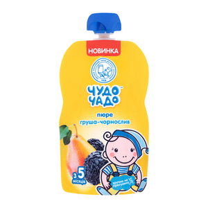 Пюре Чудо-чадо Груша-чернослив 90г (пауч)