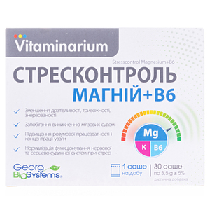 Витаминариум Стрессконтроль Магний+В6 саше 3,5г №30