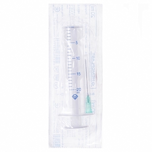 Шприц 2-х комп. с 1-й иглой 21G (0,8х38мм) 20мл №1 Гемопласт