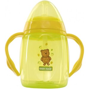 Поильник Baby Team 5003 с трубочкой и ручками, 250мл