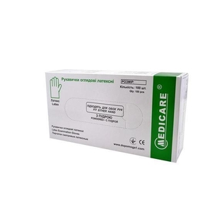 П Рукавички оглядові латекс н/с з пудрою Medicare, L