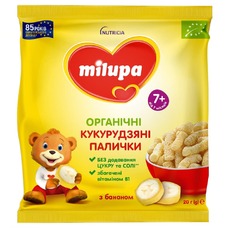 Кукурудзяні палички Milupa з бананом органічні від 7 міс. 20г